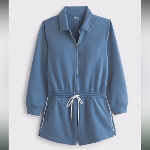 EUC S Abercrombie YPB neoKNIT Long-Sleeve Half-Zip Romper